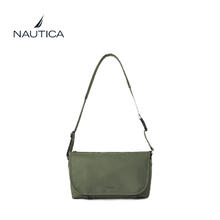 NAUTICA 斜挎单肩包大容量多功能百搭时尚男士休闲旅行通勤邮差背包 灰绿色