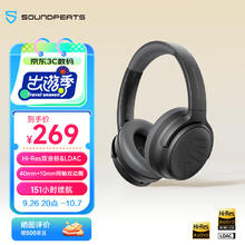 SOUNDPEATS 限湖北 泥炭（SoundPEATS）Space Pro双金标头戴式降噪蓝牙耳机 舒适佩戴151H超长续航