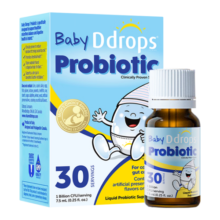 Ddrops滴卓思 儿童益生菌滴剂高活性双菌婴幼儿呵护肠道 7.5ml 21天-1岁