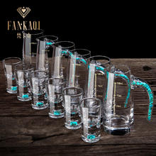 梵卡奇 Fankaqi 绿松石高档白酒杯套装水晶小酒杯一口杯分酒器带刻度酒具