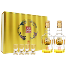 全兴 大曲晶彩金浓香型白酒52度500ml*2瓶 过年白酒礼盒 年货节