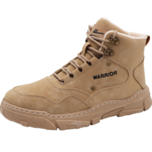 回力（Warrior）男靴保暖棉鞋加绒雪地靴冬保暖高帮马丁靴 WXP(WZ)-0210 卡其 42