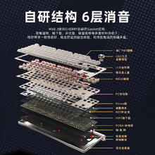 CHERRY MX8.3三模无线机械键盘 全键热插拔Gasket结构 电竞游戏键盘电脑笔记本办公 新年礼物 8.3 时空金 茶轴