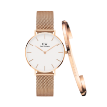 丹尼尔惠灵顿（DanielWellington）dw手表女 简约时尚欧美腕表石英女士手表 生日礼物送女友 女表+手镯155mm-DW219/DW4003