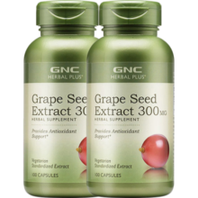 健安喜（GNC）葡萄籽精华胶囊300mg100粒美白抗氧化祛斑淡斑排毒养颜原青花素 【更划算】2瓶装