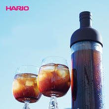 HARIO 日本冷萃咖啡壶日本原装进口耐热玻璃冷泡咖啡壶欧式带滤网咖啡壶 咖啡色650ml