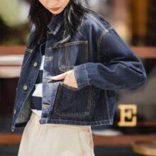 Maden 马登女装 女士复古水洗丹宁牛仔外套