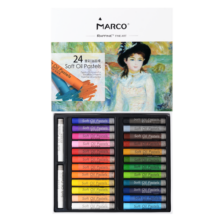 【全网低价】马可（MARCO）重彩油画棒 24色套装 专业绘画儿童不脏手美术蜡笔彩绘棒美术写生
