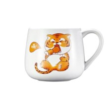 共禾京品创意萌虎马克杯可爱大容量国潮漫画杯个性陶瓷杯虎年水杯