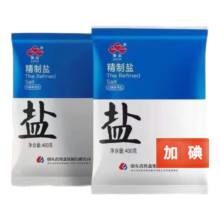 75%概率券：鲁晶 加碘盐400g 2袋 *2件