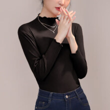 六月玫瑰 Junerose 打底衣女新款双面磨毛内搭半高领打底衫 2件装