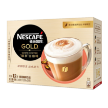 雀巢（Nestle）金牌馆藏 速溶咖啡奶茶 阿拉比卡咖啡豆 丝滑香浓 新老包装随机发 臻享白咖啡23g*12条