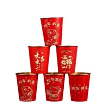 2025蛇年纸杯 一次性杯子 金箔款50只随机图案+赠1件