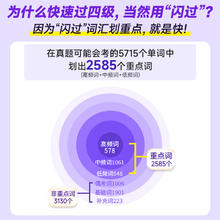 备考2025.6四级英语词汇闪过大学四级词汇书巨微英语四级资料乱序六级高频单词书cet4四级考试真题闪过试卷逐句精解