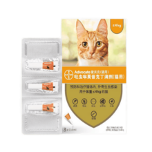 爱沃克猫咪驱虫药体内外一体驱虫滴剂猫幼猫体内同驱除蜱虫拜耳宠物驱虫 ≤4kg猫驱虫3支（效期25/7）