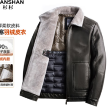 SHANSHAN 杉杉 男冬季商务休闲立领羽绒皮衣外套