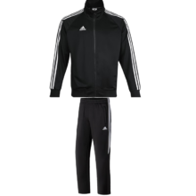 京东百亿补贴、plus会员：阿迪达斯 （adidas）运动套装男春季外套长裤两件套跑步运动套装 黑白（直筒裤）