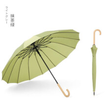 朗特乐（Le Bronte）文艺小清新16骨长柄雨伞复古晴雨两用古风森系日系小清新直杆伞双人伞遮阳伞 抹茶绿弯柄