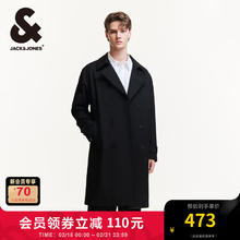 杰克琼斯 春秋季静奢风翻领风衣 E40 黑色