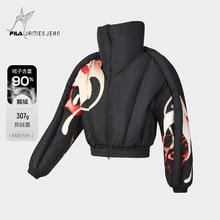 FILA 官方女士羽绒服2025春季新款滑雪运动宽松保暖立领外套
