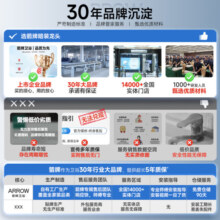 箭牌（ARROW）暗装龙头入墙式隐藏龙头暗藏墙排嵌入式面盆冷热暗埋式墙出水龙头 暗装龙头-灰色-方形【精铜主体】