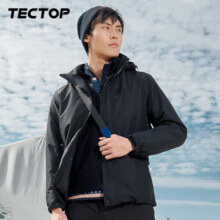 探拓(TECTOP)冲锋衣 男三合一抓绒内胆保暖防寒服 277 男款黑色 2XL
