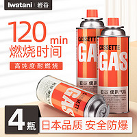 岩谷 卡式炉气罐 便携户外野营烧烤安全防爆气瓶 250g*4瓶