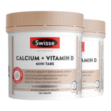 Swisse【直播专享】钙+维生素D迷你钙300柠檬酸钙温和海外进口 迷你钙300粒*2瓶