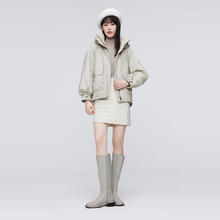波司登 奥莱冬季女短款休闲时尚派克羽绒服抽绳连帽保暖甜酷