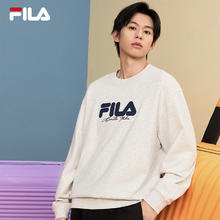 FILA 卫衣男2024秋季加绒套头圆领女宽松针织运动上衣