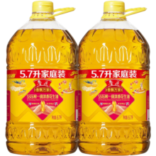 鲁花 【直销】香飘万家5S压榨一级浓香花生油5.7L*2