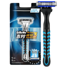 吉列（Gillette）吉列威锋3刀片手动剃须刀三层手动刮胡刀刀架刀头 1刀架1刀头
