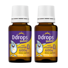DdropsDdrops滴卓思婴幼儿维生素d3滴剂drops新生婴儿vd3钙吸收DD小滴瓶 【1-18岁】D3滴剂600IU*2瓶
