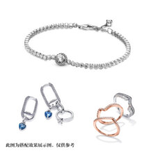 潘多拉（PANDORA）闪光光环网球手链简约闪亮优雅人气款百搭设计简约生日礼物送女友 925银 16cm