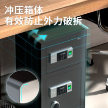 得力保险柜 家用办公指纹密码保险箱 大型财务专用双门双层防盗保密柜 80cm黑色 铂雅27118