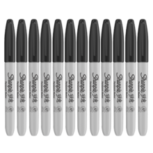 锐意（Sharpie）细头2.5MM油性马克笔黑色12支装 防水防褪色速干记号海报明星发布会签名笔年美术写生