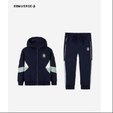 20点开始：Converse 匡威 儿童加绒套装 中大童休闲运动夹克长裤两件套