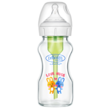 布朗博士玻璃奶瓶 0-3月新生婴儿防胀气防呛 宽口径奶瓶270ml 双兔