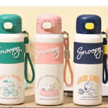 SNOOPY 儿童316不锈钢保温杯 500ml 提绳+双饮