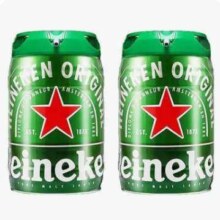 京东百亿补贴：喜力 荷兰进口 喜力啤酒全麦酿造 铁金刚扎啤大桶 官方正品 5L*2桶 铁金刚