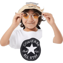 匡威（Converse）Converse 匡威儿童装男童短袖t恤夏季新款打底衫小女孩半袖套头衫 纯白色(宽松版)-中性 140 cm/(S)