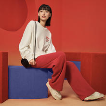 FILA 情侣款卫衣男女同款宽松休闲户外圆领针织套头衫
