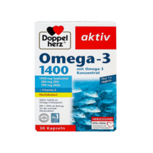 双心德国双心深海鱼油1400mg软胶囊 dha中老年青少年学生 Omega-3胶囊 【缓解疲劳】1400mg30粒/瓶 26.7到期
