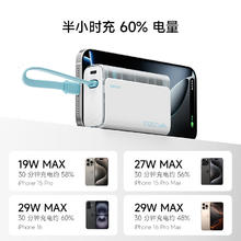 88VIP会员：酷态科 CukTech 政府补贴20%)CUKTECH酷态科移动电源自带线充电宝CP13电能块