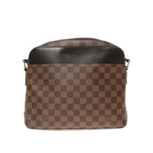 LOUIS VUITTON 路易威登 中古95新LV/路易威登棕色棋盘格帆布拼皮男士单肩包男包