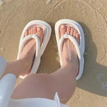 女士室外休闲防滑防臭夏季夹脚凉拖鞋百搭时尚简约纯色沙滩人字拖