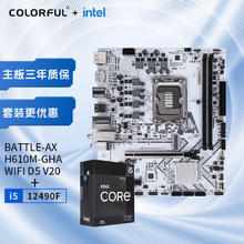 七彩虹 COLORFUL 主板CPU套装 BATTLE-AX H610M-GHA WIFI D5 V20+英特尔(Intel)