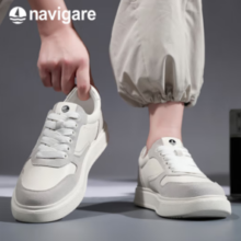 2025新款！navigare 纳维凯尔 男士真皮厚底休闲鞋