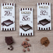 Lacasa乐卡莎黑巧克力100g排块*4西班牙欧式进口零食