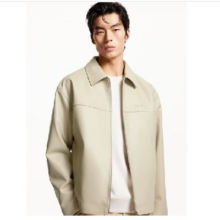 29日20点：JACK&JONES 杰克琼斯 新品 男士仿皮翻领荔枝纹PU行政夹克